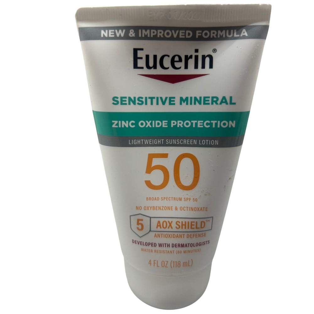 Eucerin Sensitive Mineral Sunscreen Lotion SPF 50 Zinc Oxide Protection 4 fl oz
